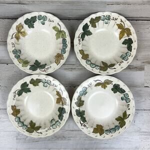 Metlox Vernon Ware Vineyard Dessert Berry Bowls 6" Vintage Lot Of 4